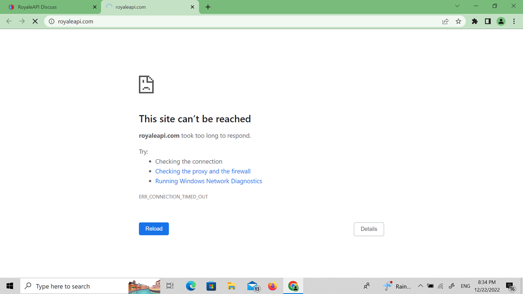 Why I can't visit royaleapi website, it took long time load - Support ...